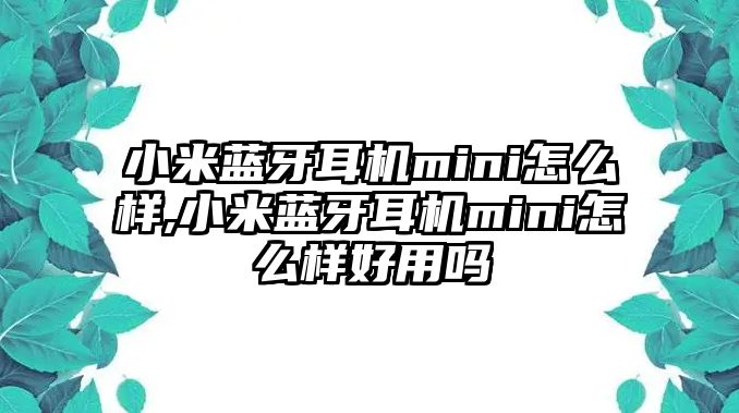 小米藍(lán)牙耳機mini怎么樣,小米藍(lán)牙耳機mini怎么樣好用嗎